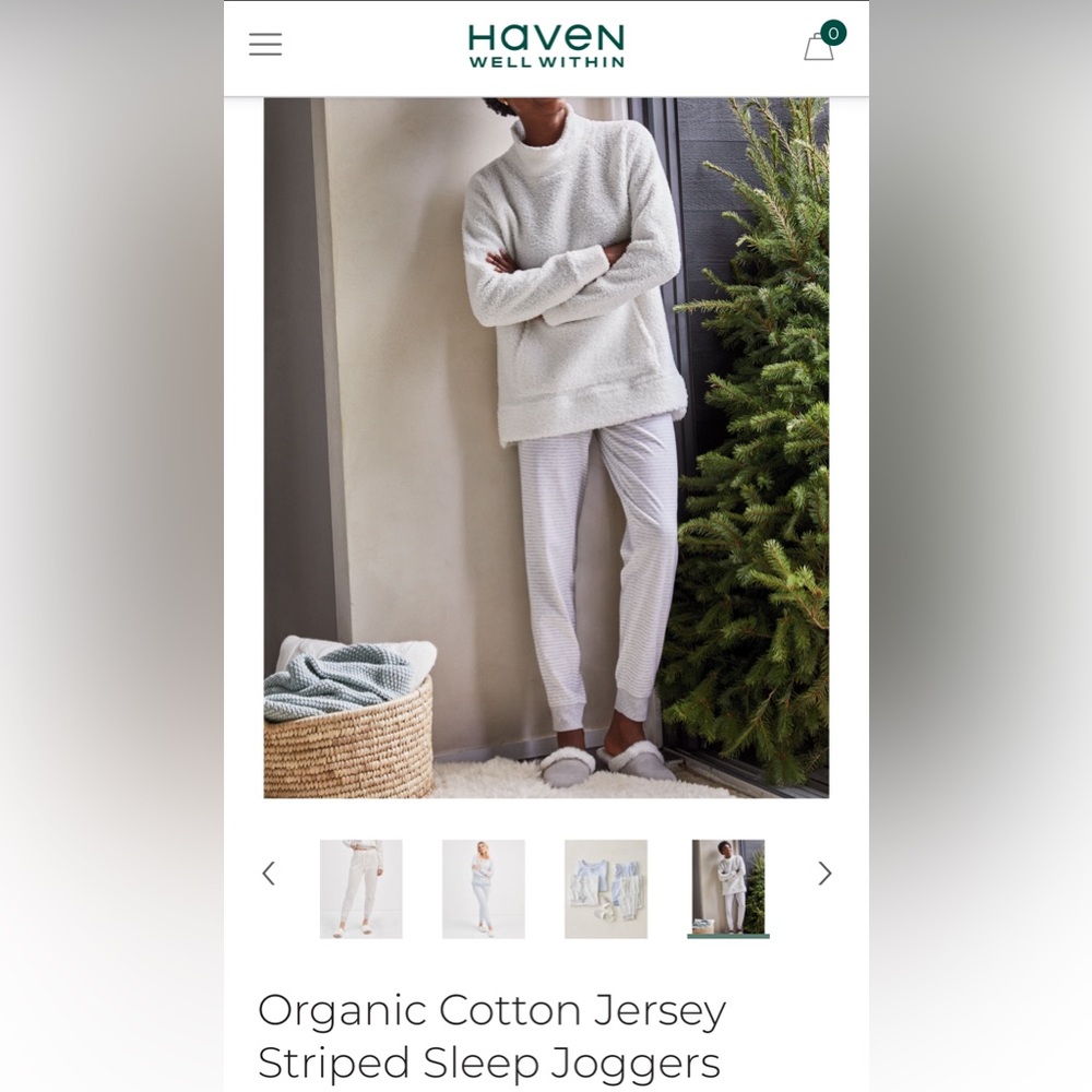 Haven Well Within Organic Cotton Jersey Sleep Joggers
